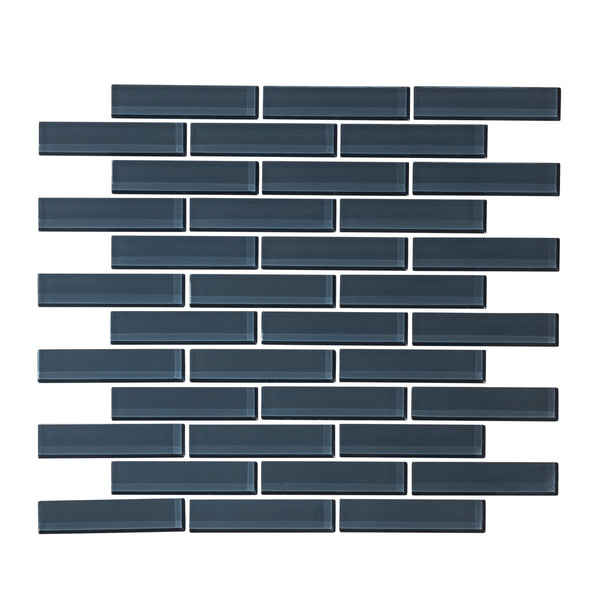 Steel Blue 1" x 3" Glass Mosaic
