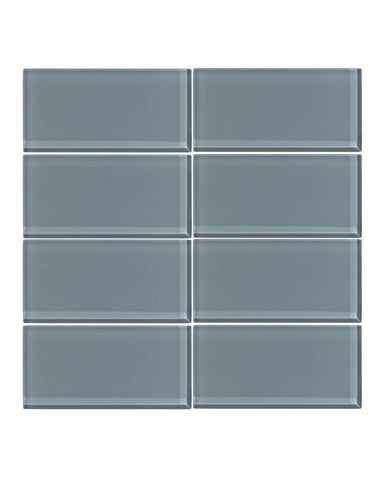 Cadet Gray 3x6 Glass Subway Tile