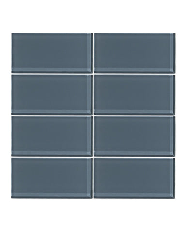 Steel Blue 3x6 Glass Subway Tile