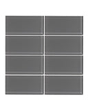 Taupe Gray 3x6 Glass Subway Tile