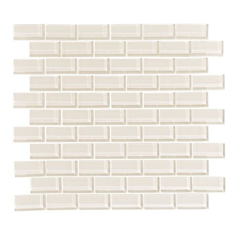 Cream 1x2 Glass Subway Tile Mosaic