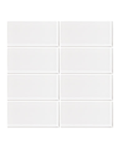 Ice White 3x6 Glass Subway Tile