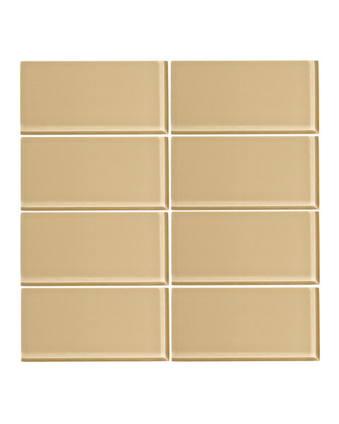 Toasted Almond 3x6 Glass Subway Tile