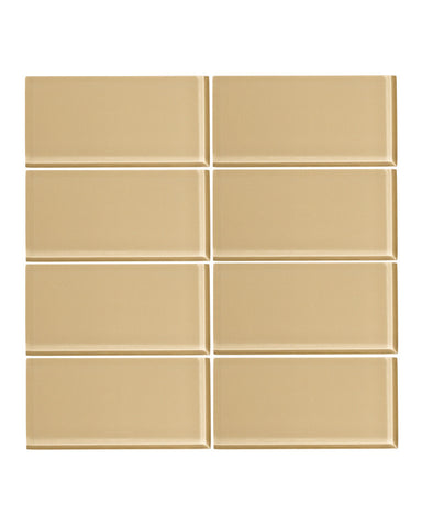 Toasted Almond 3x6 Glass Subway Tile