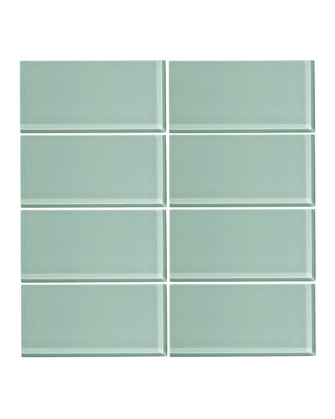 WinterMint 3x6 Glass Subway Tile