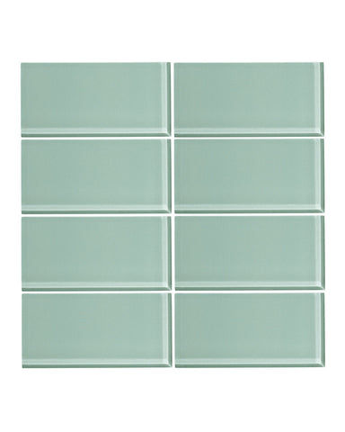 WinterMint 3x6 Glass Subway Tile