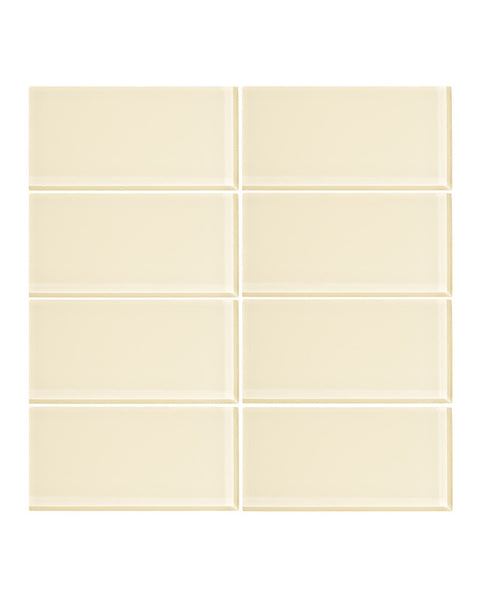 Lemon Meringue 3x6 Glass Subway Tile