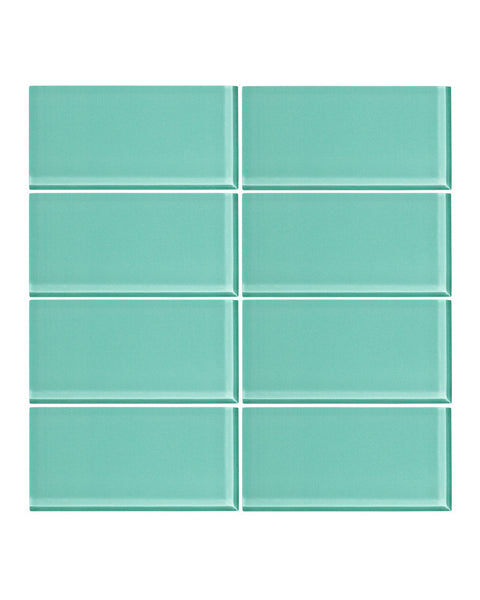 Bermuda Blue 3x6 Glass Subway Tile