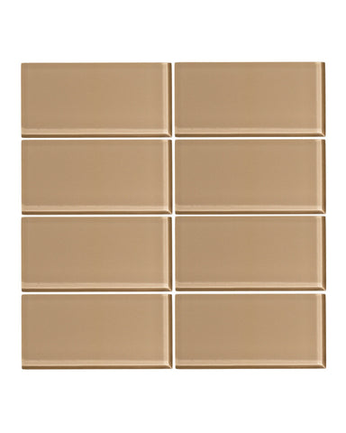 Brown Sugar 3x6 Glass Subway Tile