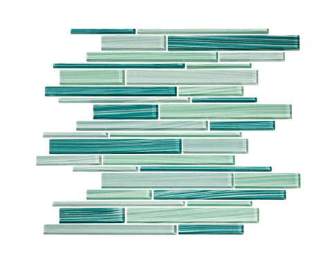 Tropical Reflections Hand Painted Glass Strip Mosaic