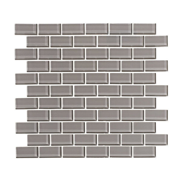 Taupe Gray 1x2 Glass Subway Tile Mosaic