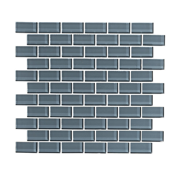 Steel Blue 1x2 Glass Subway Tile Mosaic